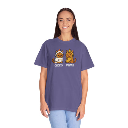 T-Shirt: Chicken Banana - Funny Viral Meme Cat Costume Tee - Cute Unisex Shirt for Cat Lovers, Trend Fans and Kawaii Humor