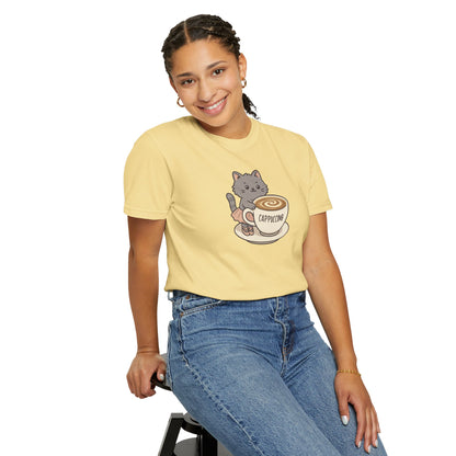 T-Shirt: Ballerina Meow Cappuccino – Cute Cat Ballet Coffee Lover Graphic Tee – Whimsical Unisex Shirt for Cozy Vibes & Caffeine Fans