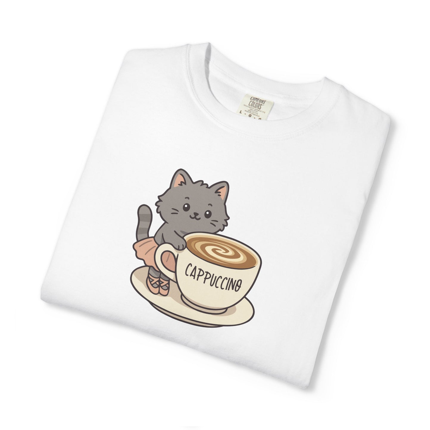 T-Shirt: Ballerina Meow Cappuccino – Cute Cat Ballet Coffee Lover Graphic Tee – Whimsical Unisex Shirt for Cozy Vibes & Caffeine Fans