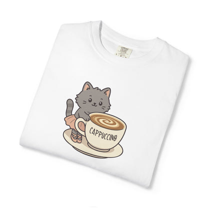 T-Shirt: Ballerina Meow Cappuccino – Cute Cat Ballet Coffee Lover Graphic Tee – Whimsical Unisex Shirt for Cozy Vibes & Caffeine Fans