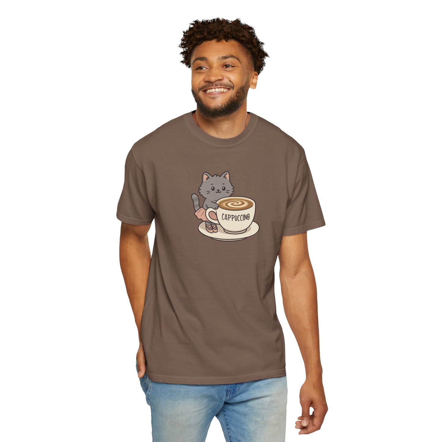 T-Shirt: Ballerina Meow Cappuccino – Cute Cat Ballet Coffee Lover Graphic Tee – Whimsical Unisex Shirt for Cozy Vibes & Caffeine Fans