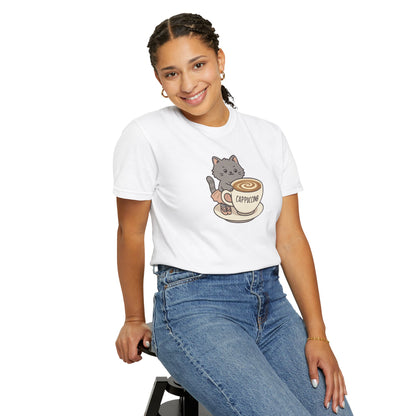T-Shirt: Ballerina Meow Cappuccino – Cute Cat Ballet Coffee Lover Graphic Tee – Whimsical Unisex Shirt for Cozy Vibes & Caffeine Fans