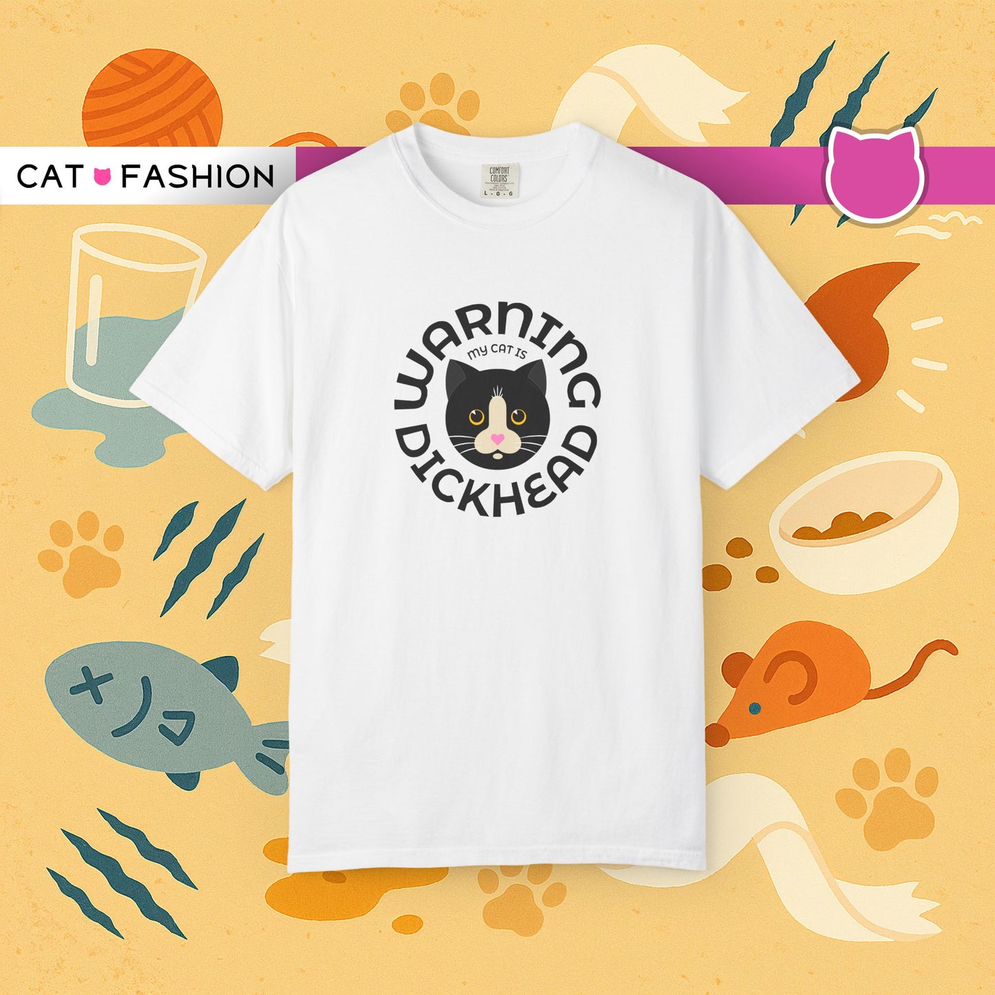 T-Shirt: My Cat Is a Dickhead – Add a Photo of Your Cat to Have it Printed on a Shirt.
