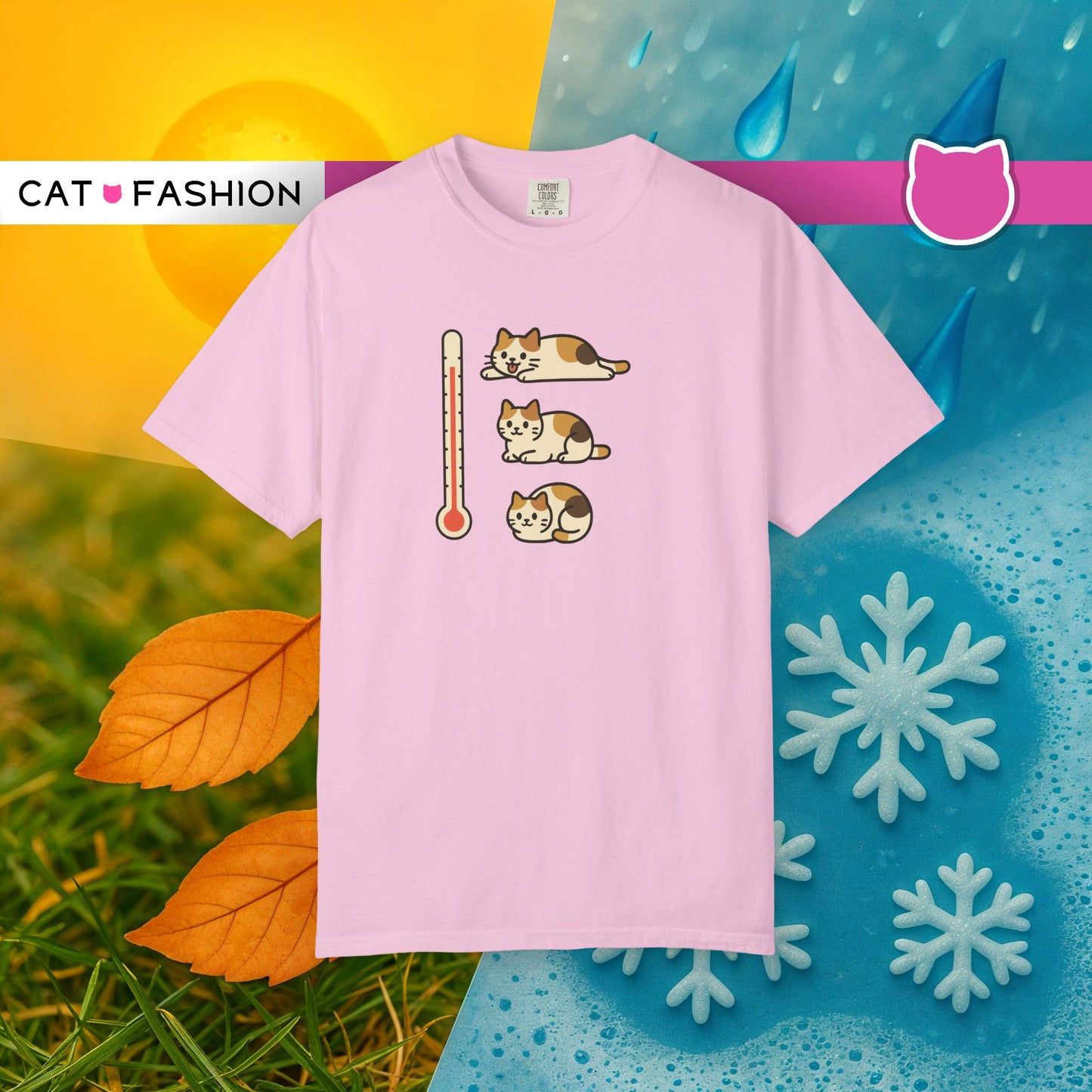 T-Shirt: ThermoMeow – Funny Cat Temperature Chart Graphic Tee – Cute Unisex Shirt for Cat Lovers & Weather Moods