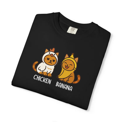 T-Shirt: Chicken Banana - Funny Viral Meme Cat Costume Tee - Cute Unisex Shirt for Cat Lovers, Trend Fans and Kawaii Humor