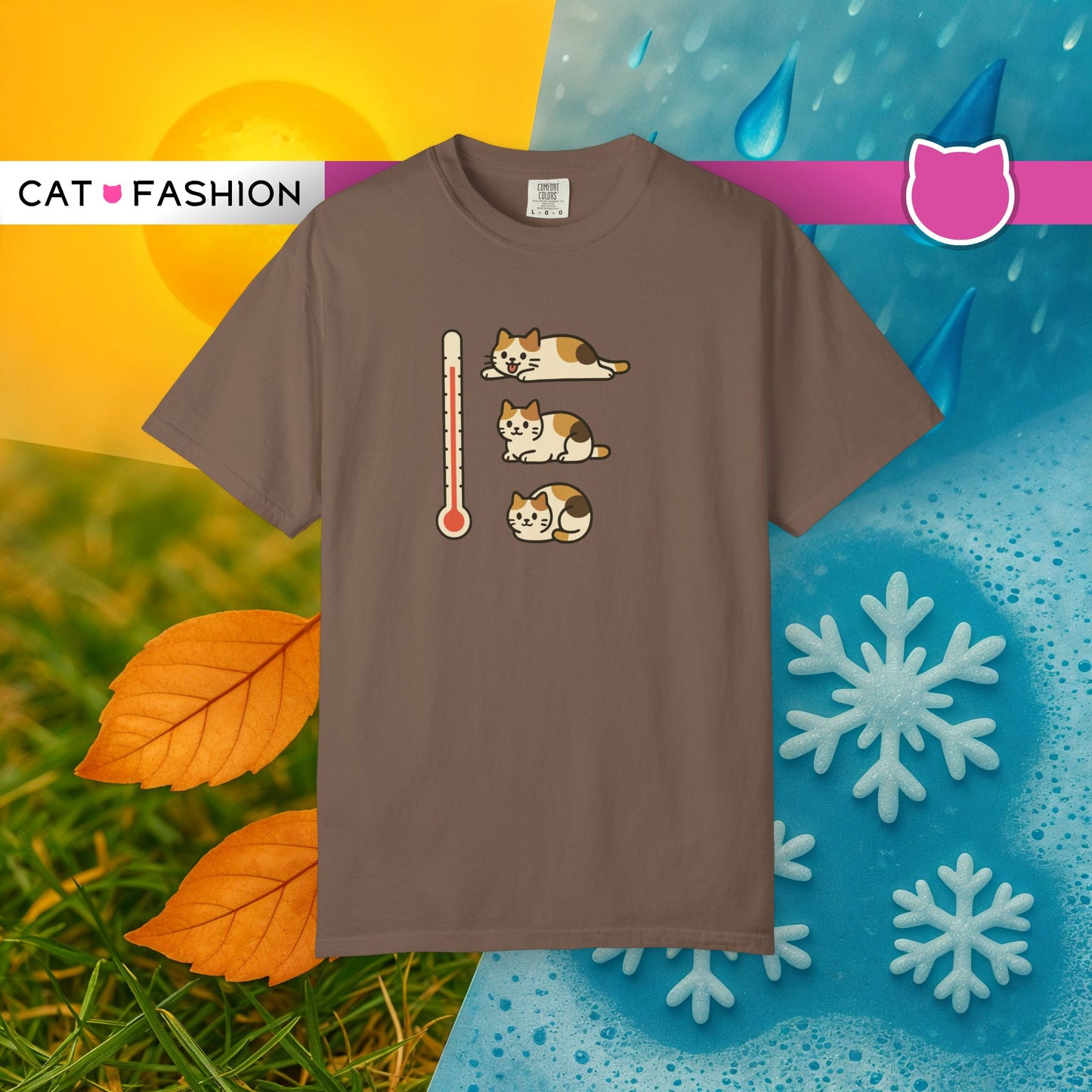 T-Shirt: ThermoMeow – Funny Cat Temperature Chart Graphic Tee – Cute Unisex Shirt for Cat Lovers & Weather Moods