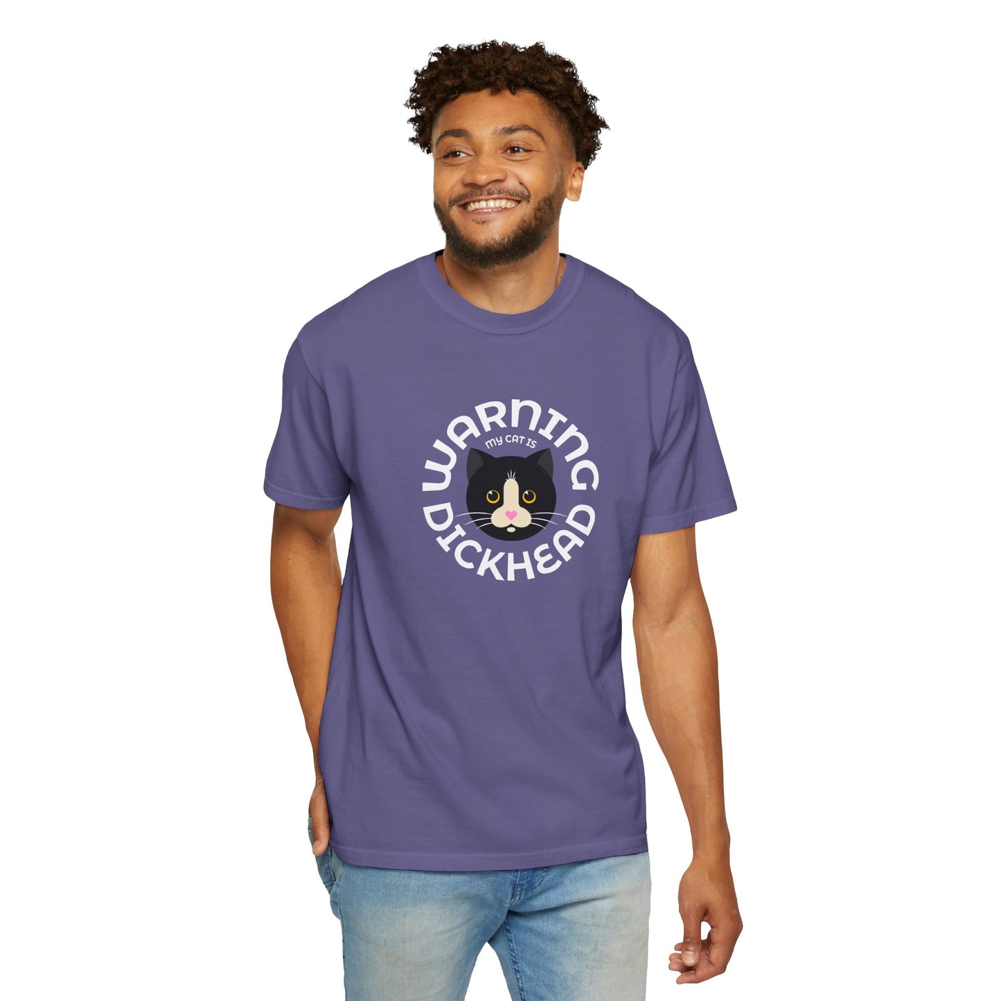 T-Shirt: My Cat Is a Dickhead – Add a Photo of Your Cat to Have it Printed on a Shirt.