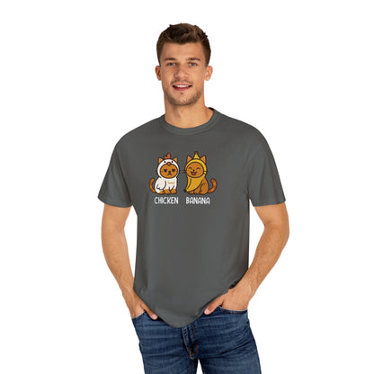 T-Shirt: Chicken Banana - Funny Viral Meme Cat Costume Tee - Cute Unisex Shirt for Cat Lovers, Trend Fans and Kawaii Humor