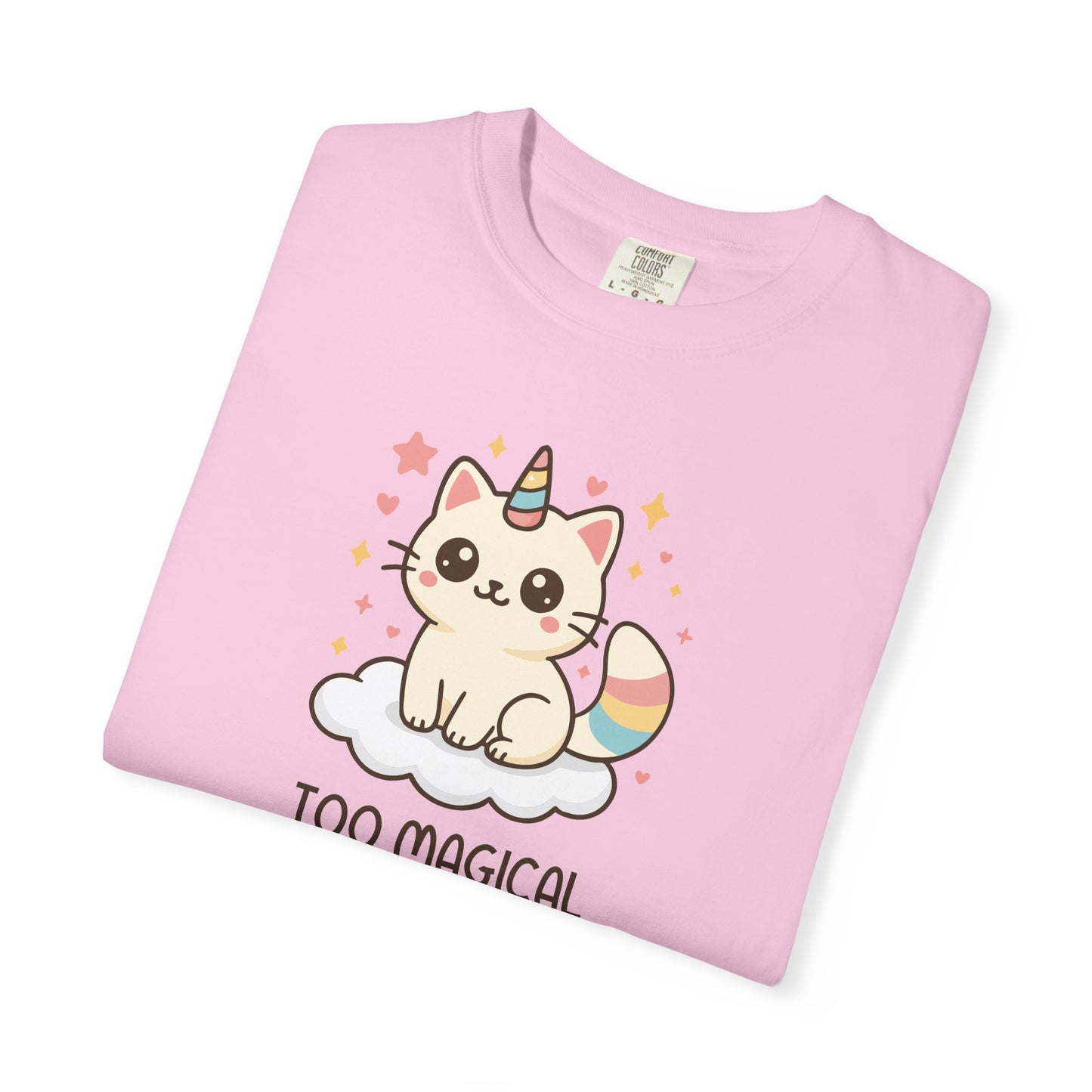 T-Shirt: Too Magical - Cute Unicorn Cat Kawaii Tee for Girls, Teens & Cat Lovers - Pastel Aesthetic Unisex Graphic Shirt
