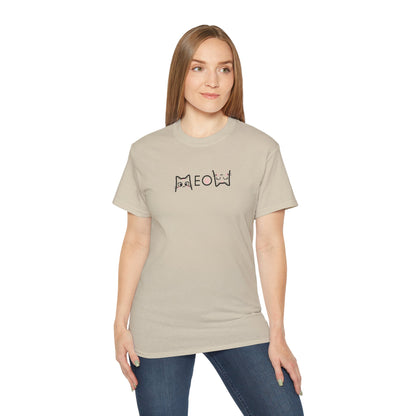 T-Shirt: Simple MEOW – Minimalist Cat Lettering Graphic Tee – Cute Unisex Shirt for Everyday Casual Style