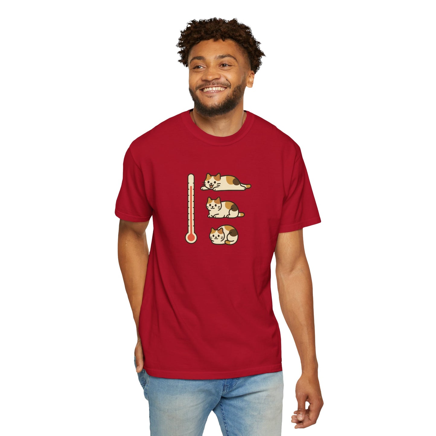 T-Shirt: ThermoMeow – Funny Cat Temperature Chart Graphic Tee – Cute Unisex Shirt for Cat Lovers & Weather Moods