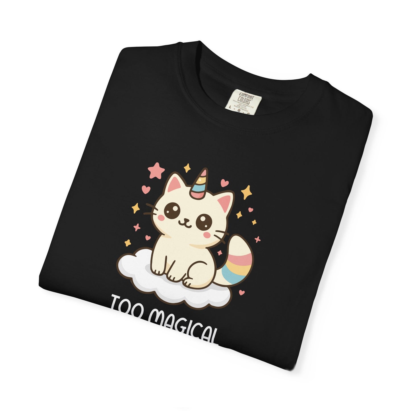 T-Shirt: Too Magical - Cute Unicorn Cat Kawaii Tee for Girls, Teens & Cat Lovers - Pastel Aesthetic Unisex Graphic Shirt