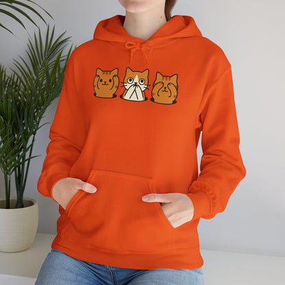 Hoodie: Three Wise Cats (Unisex Heavy Blend™)