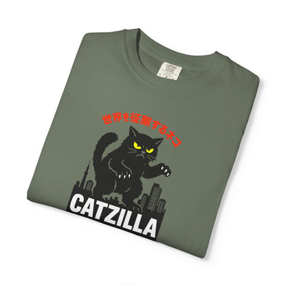 T-Shirt: Catzilla – Funny Japanese Monster Cat Meme Graphic Tee – Godzilla Parody Unisex Shirt for Cat Lovers & Otaku Vibes