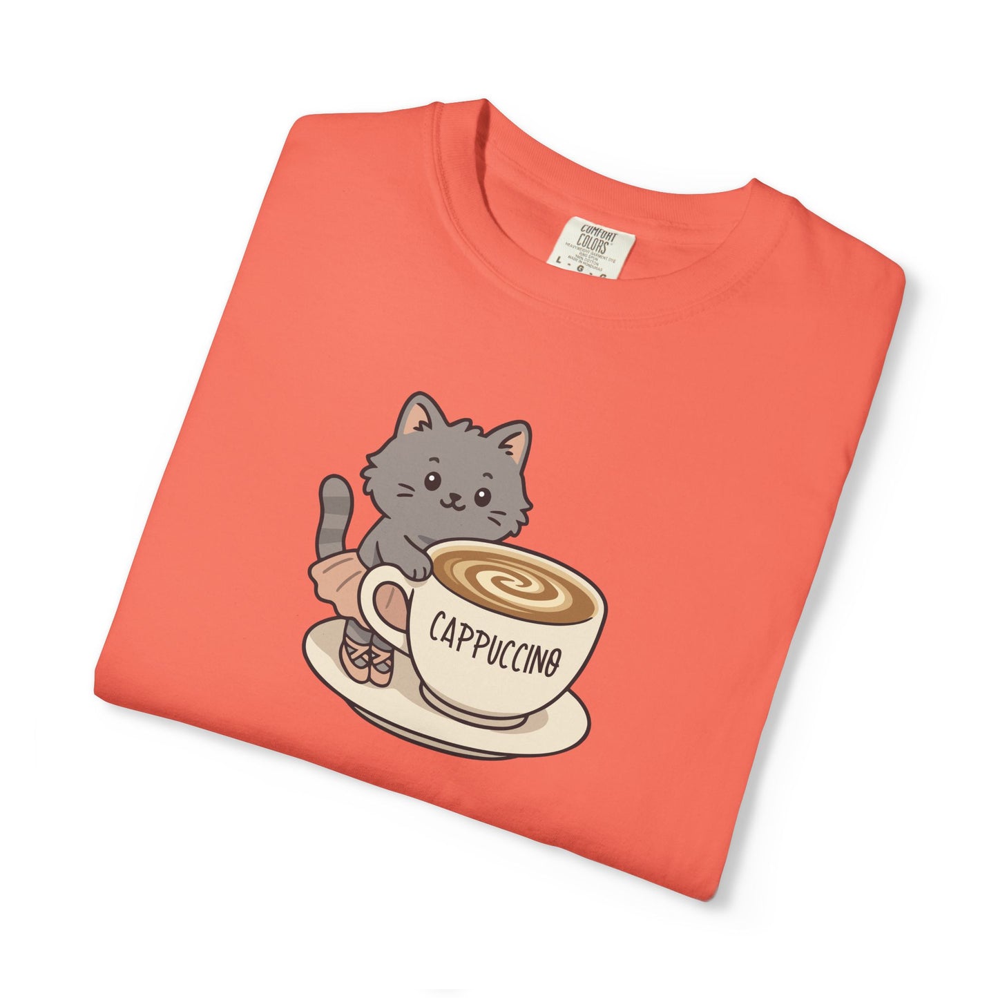 T-Shirt: Ballerina Meow Cappuccino – Cute Cat Ballet Coffee Lover Graphic Tee – Whimsical Unisex Shirt for Cozy Vibes & Caffeine Fans