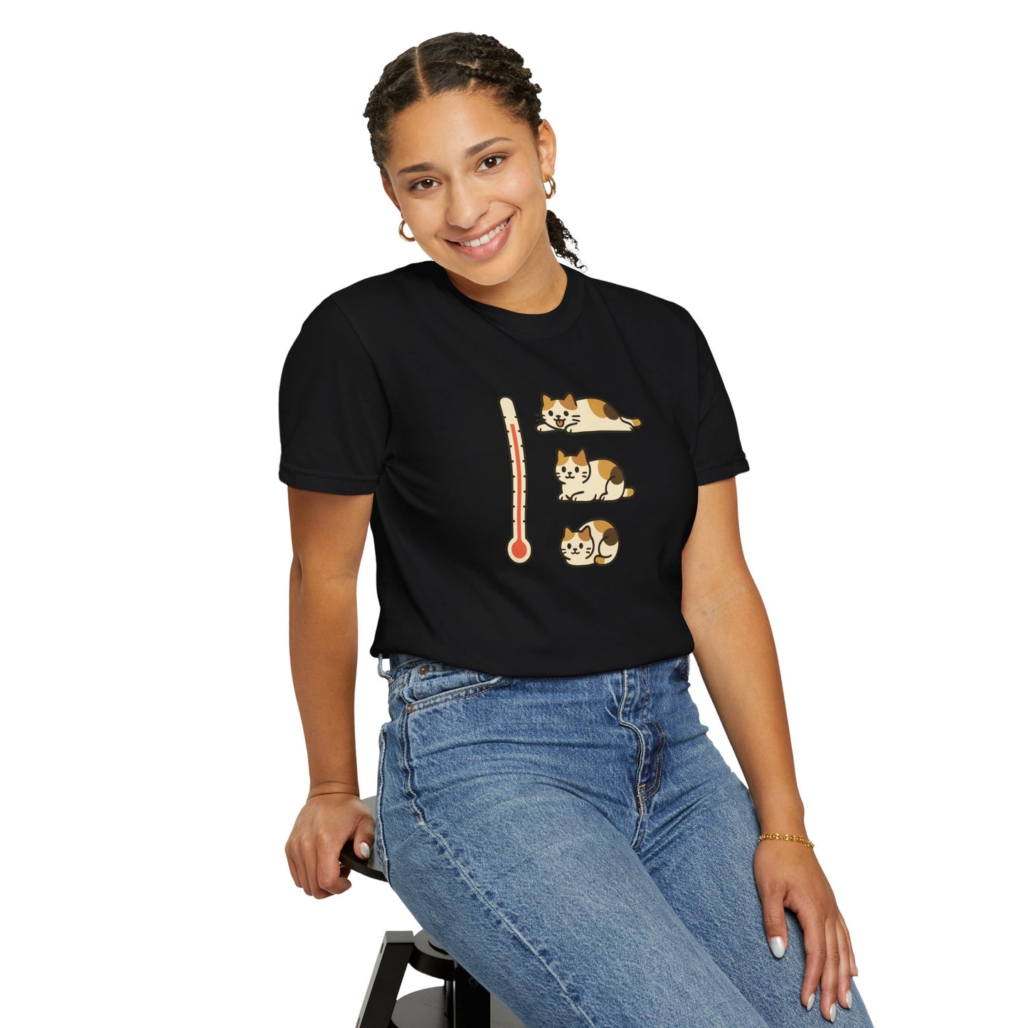 T-Shirt: ThermoMeow – Funny Cat Temperature Chart Graphic Tee – Cute Unisex Shirt for Cat Lovers & Weather Moods