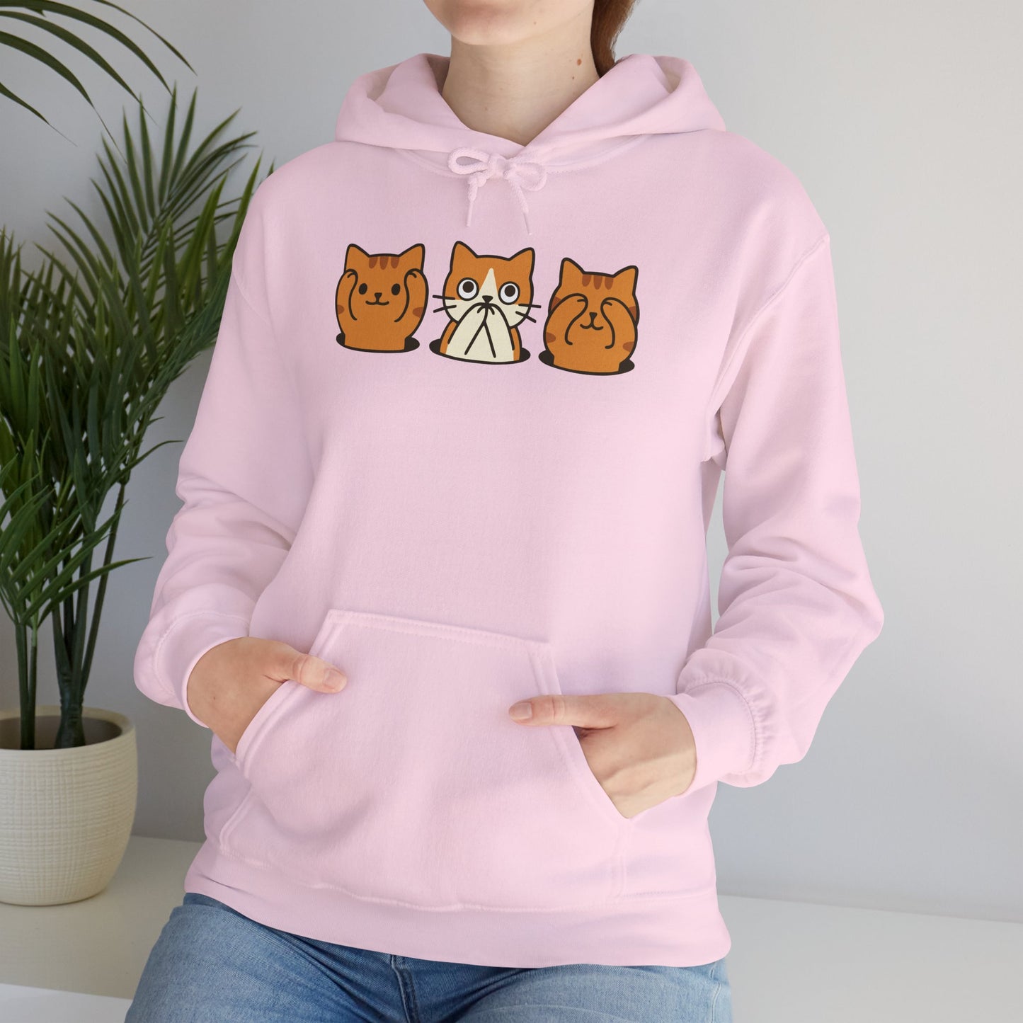 Hoodie: Three Wise Cats (Unisex Heavy Blend™)