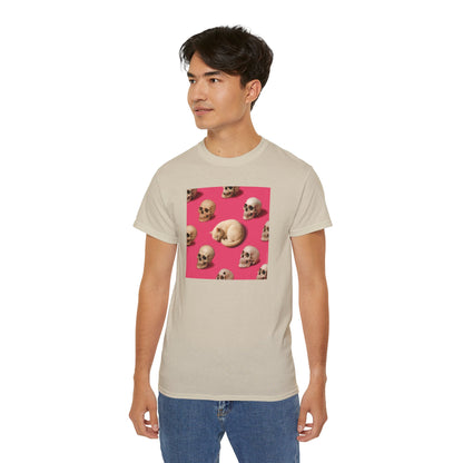 T-Shirt: The Cat and His Former Owners – Dark Humor Cat Graphic Tee – Funny Spooky Skull Unisex Shirt for Gothic Vibes
