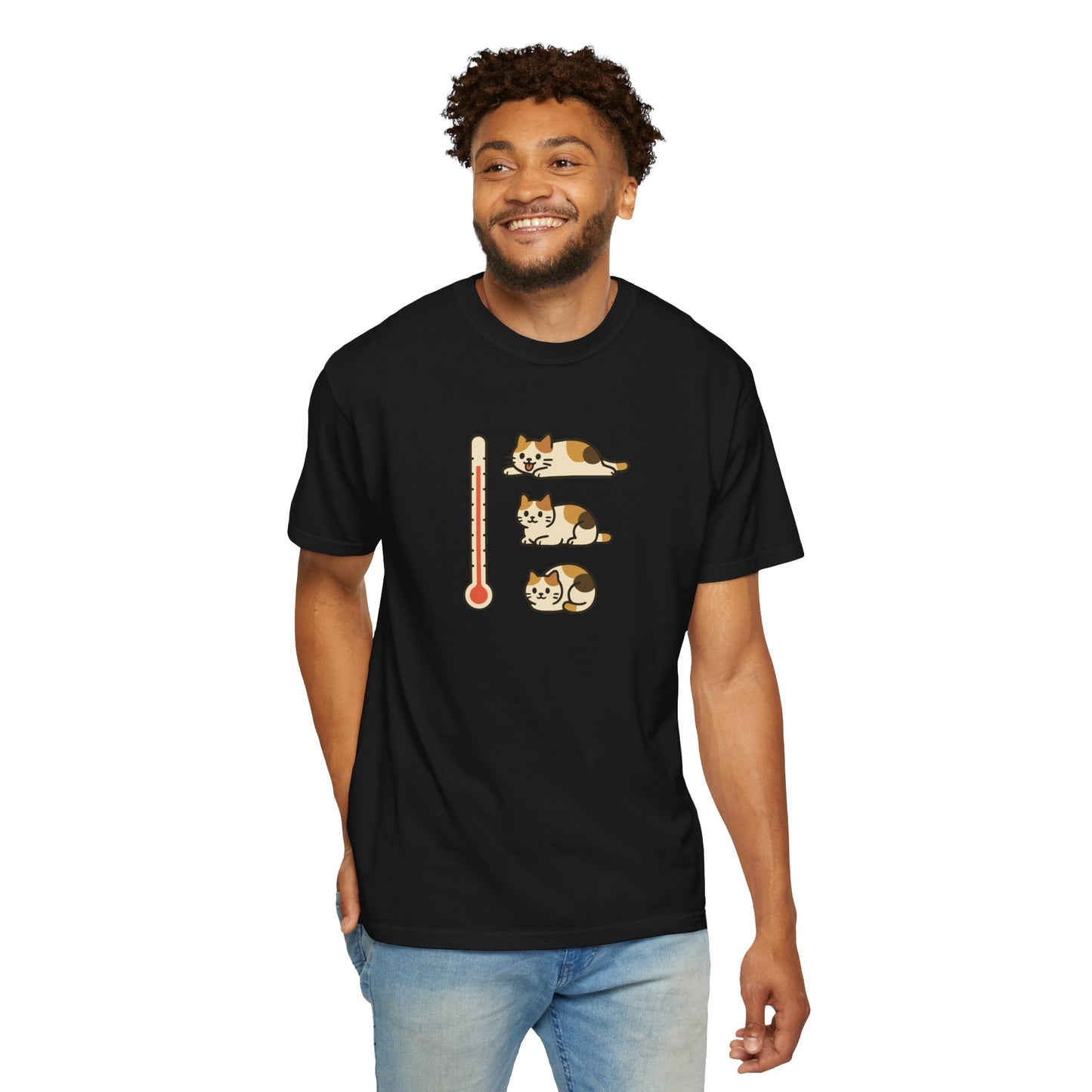 T-Shirt: ThermoMeow – Funny Cat Temperature Chart Graphic Tee – Cute Unisex Shirt for Cat Lovers & Weather Moods