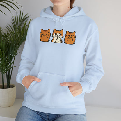 Hoodie: Three Wise Cats (Unisex Heavy Blend™)