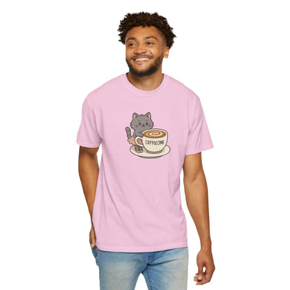 T-Shirt: Ballerina Meow Cappuccino – Cute Cat Ballet Coffee Lover Graphic Tee – Whimsical Unisex Shirt for Cozy Vibes & Caffeine Fans