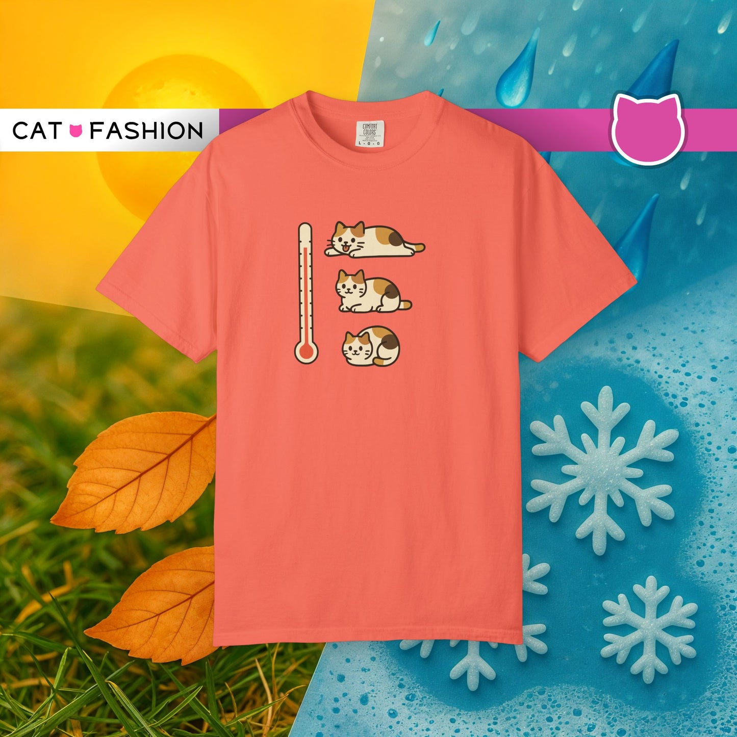 T-Shirt: ThermoMeow – Funny Cat Temperature Chart Graphic Tee – Cute Unisex Shirt for Cat Lovers & Weather Moods