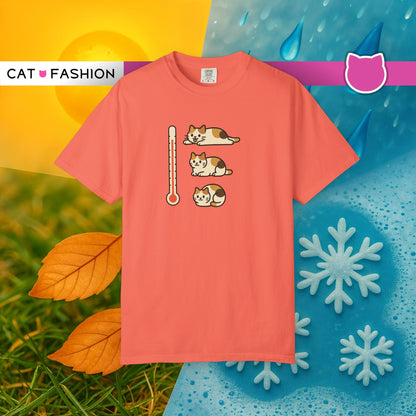 T-Shirt: ThermoMeow – Funny Cat Temperature Chart Graphic Tee – Cute Unisex Shirt for Cat Lovers & Weather Moods