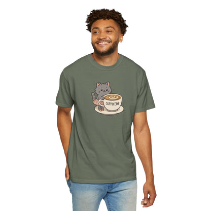 T-Shirt: Ballerina Meow Cappuccino – Cute Cat Ballet Coffee Lover Graphic Tee – Whimsical Unisex Shirt for Cozy Vibes & Caffeine Fans