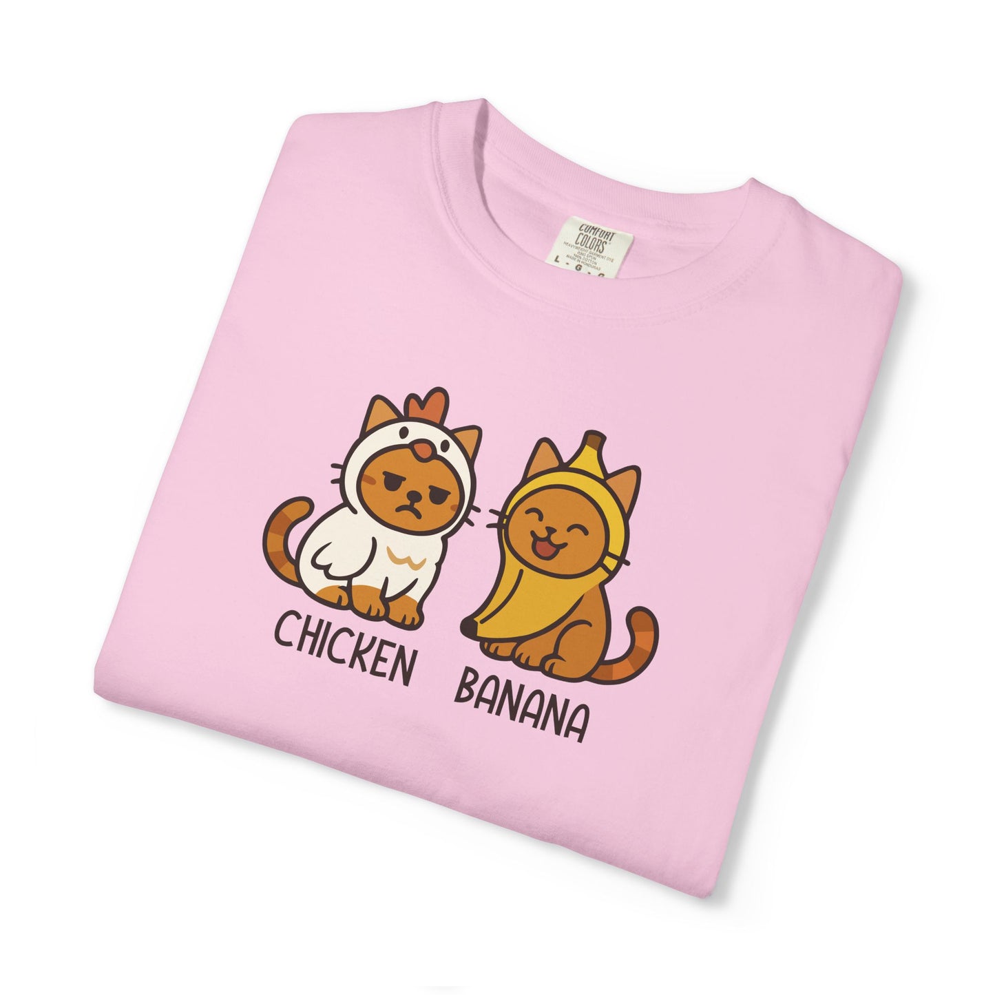 T-Shirt: Chicken Banana - Funny Viral Meme Cat Costume Tee - Cute Unisex Shirt for Cat Lovers, Trend Fans and Kawaii Humor