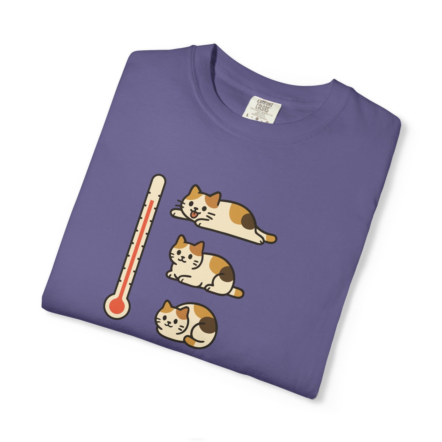 T-Shirt: ThermoMeow – Funny Cat Temperature Chart Graphic Tee – Cute Unisex Shirt for Cat Lovers & Weather Moods