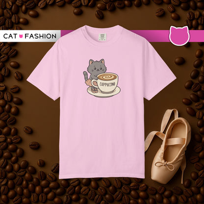 T-Shirt: Ballerina Meow Cappuccino – Cute Cat Ballet Coffee Lover Graphic Tee – Whimsical Unisex Shirt for Cozy Vibes & Caffeine Fans