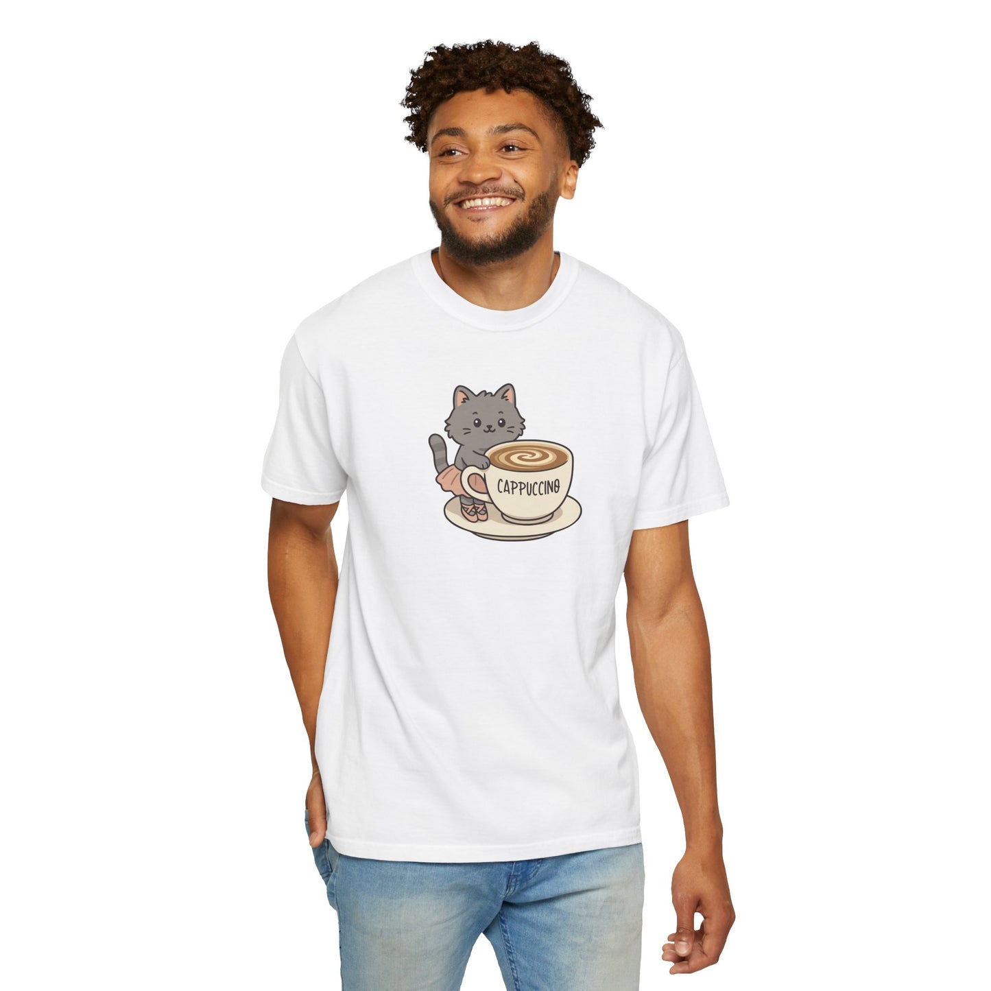 T-Shirt: Ballerina Meow Cappuccino – Cute Cat Ballet Coffee Lover Graphic Tee – Whimsical Unisex Shirt for Cozy Vibes & Caffeine Fans