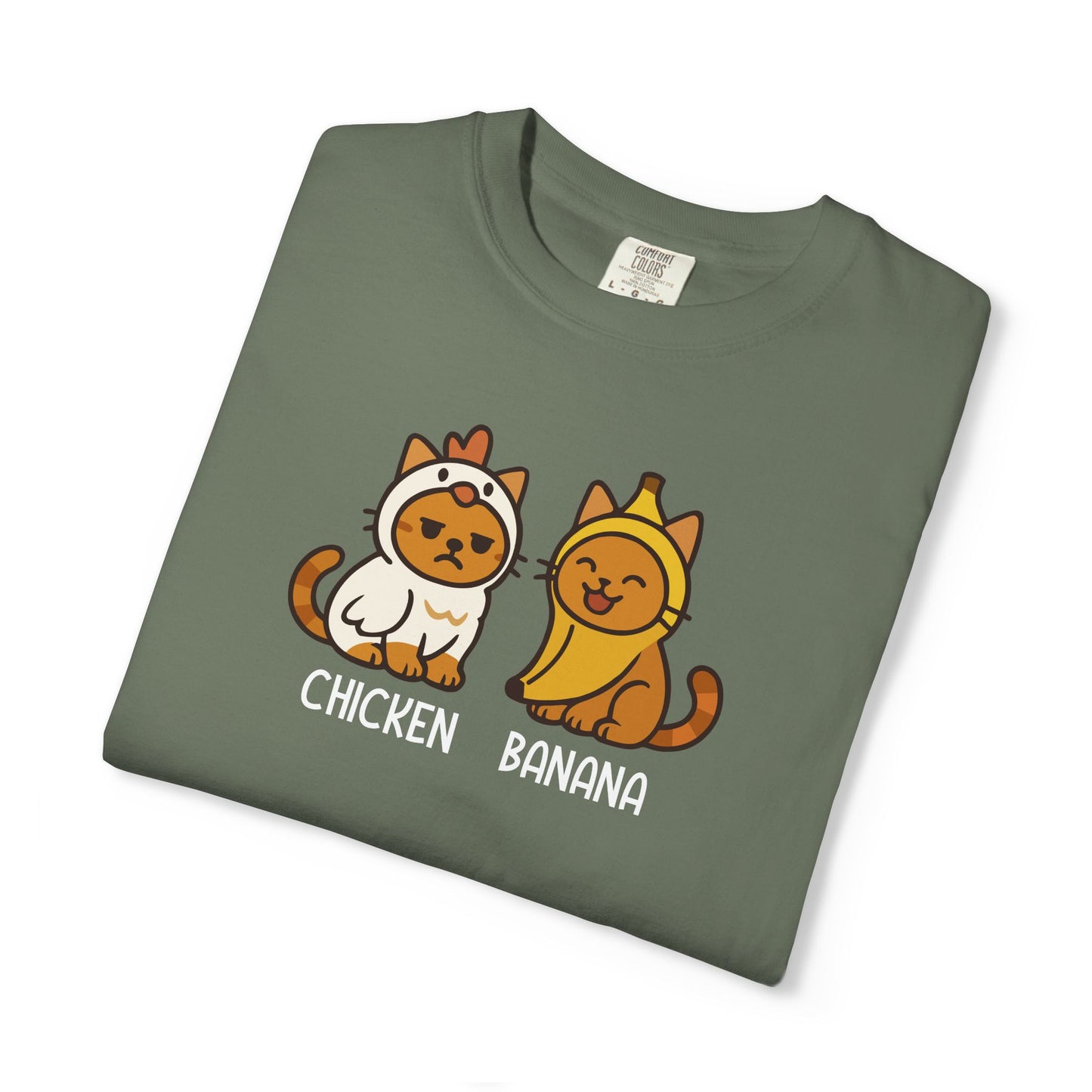 T-Shirt: Chicken Banana - Funny Viral Meme Cat Costume Tee - Cute Unisex Shirt for Cat Lovers, Trend Fans and Kawaii Humor