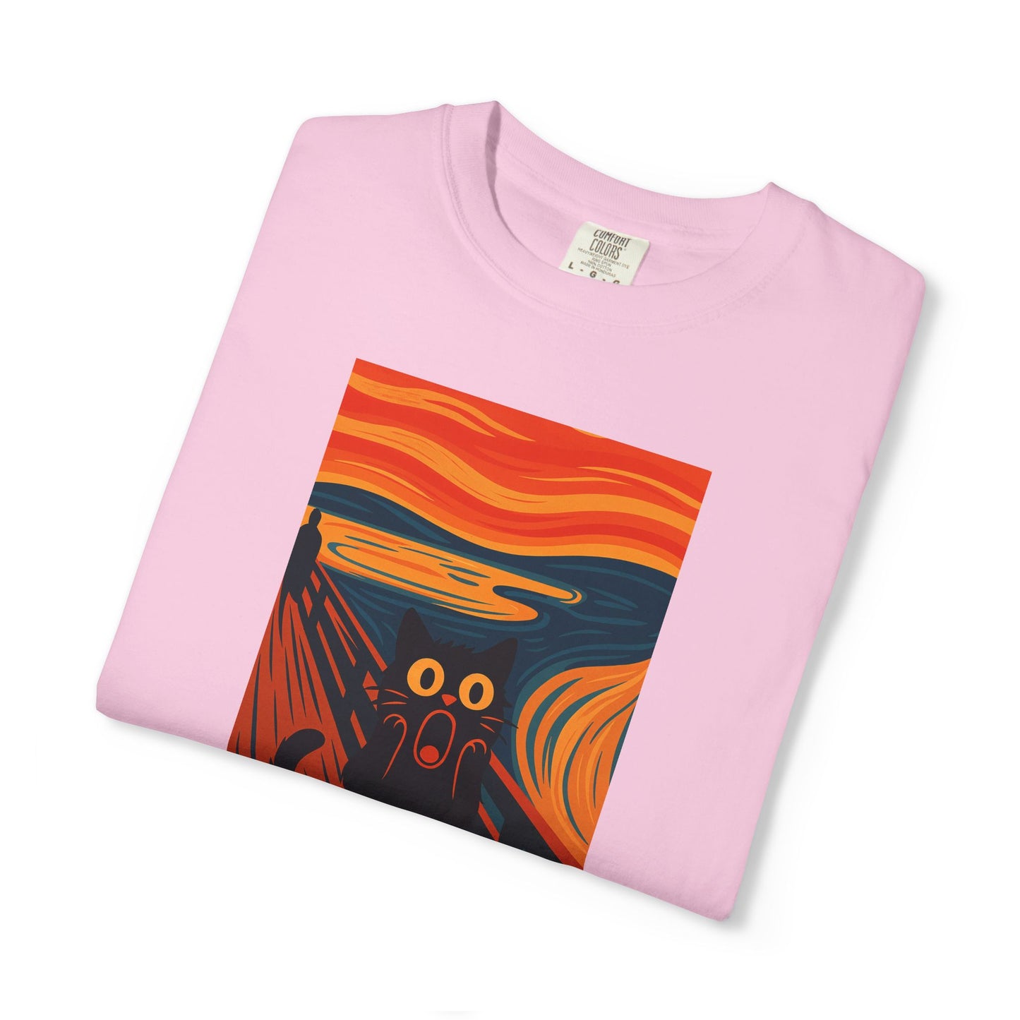 T-Shirt: The Screamed Cat - Funny Munch Scream Parody Tee - Bold Unisex Graphic Shirt for Art Fans and Cat Lovers