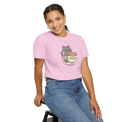 T-Shirt: Ballerina Meow Cappuccino – Cute Cat Ballet Coffee Lover Graphic Tee – Whimsical Unisex Shirt for Cozy Vibes & Caffeine Fans