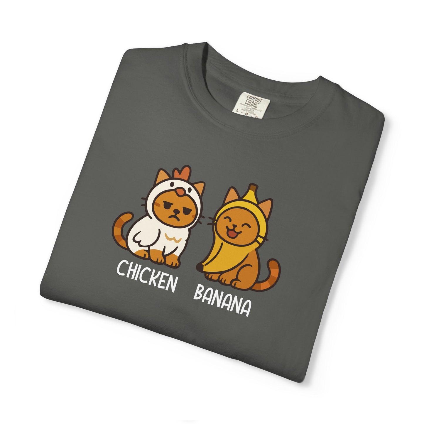 T-Shirt: Chicken Banana - Funny Viral Meme Cat Costume Tee - Cute Unisex Shirt for Cat Lovers, Trend Fans and Kawaii Humor