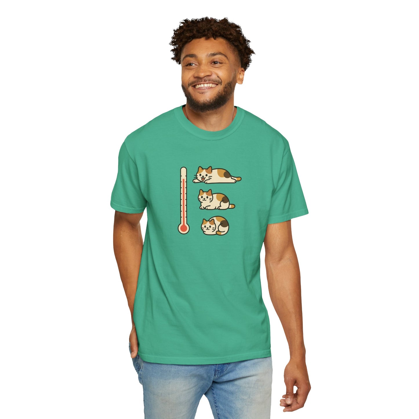 T-Shirt: ThermoMeow – Funny Cat Temperature Chart Graphic Tee – Cute Unisex Shirt for Cat Lovers & Weather Moods