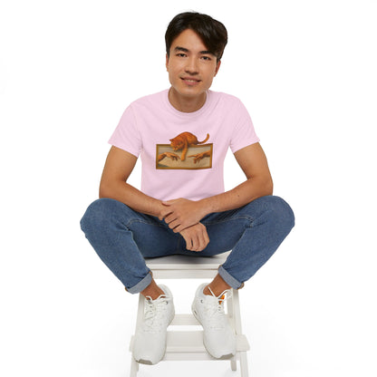 T-Shirt: Creation Interrupted – Funny Cat Parody of Michelangelo’s Art – Playful Graphic Tee for Cat Lovers & Humor Fans