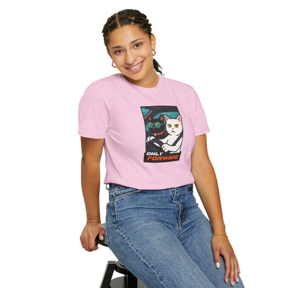 T-Shirt: Only Forward – Funny Cats Driving Graphic Tee – Cool Meme Shirt for Road Trip Fans