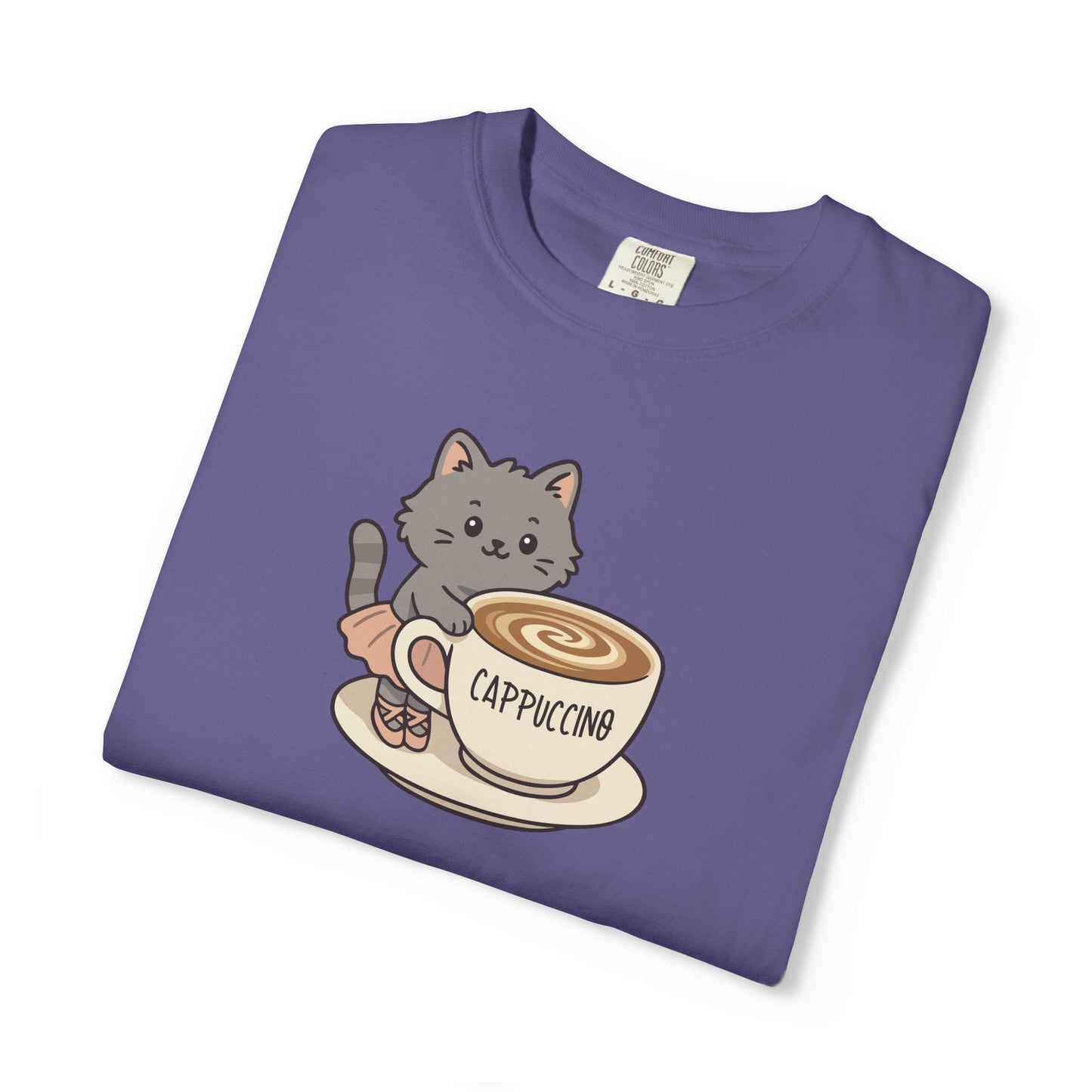 T-Shirt: Ballerina Meow Cappuccino – Cute Cat Ballet Coffee Lover Graphic Tee – Whimsical Unisex Shirt for Cozy Vibes & Caffeine Fans
