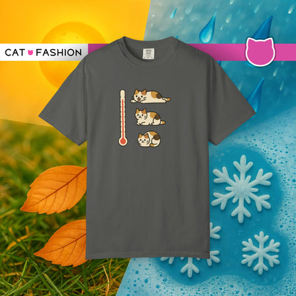 T-Shirt: ThermoMeow – Funny Cat Temperature Chart Graphic Tee – Cute Unisex Shirt for Cat Lovers & Weather Moods