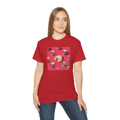 T-Shirt: The Cat and His Former Owners – Dark Humor Cat Graphic Tee – Funny Spooky Skull Unisex Shirt for Gothic Vibes