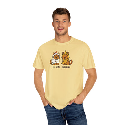 T-Shirt: Chicken Banana - Funny Viral Meme Cat Costume Tee - Cute Unisex Shirt for Cat Lovers, Trend Fans and Kawaii Humor