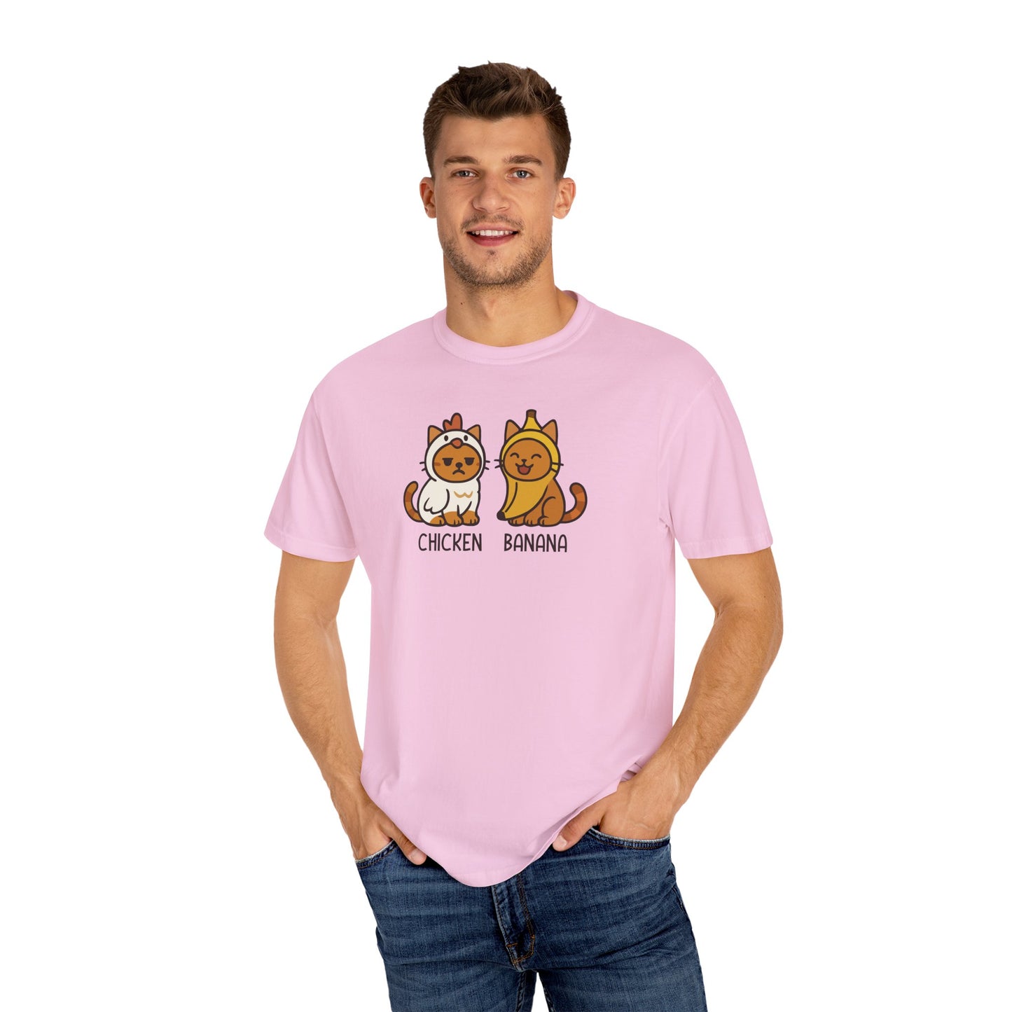 T-Shirt: Chicken Banana - Funny Viral Meme Cat Costume Tee - Cute Unisex Shirt for Cat Lovers, Trend Fans and Kawaii Humor