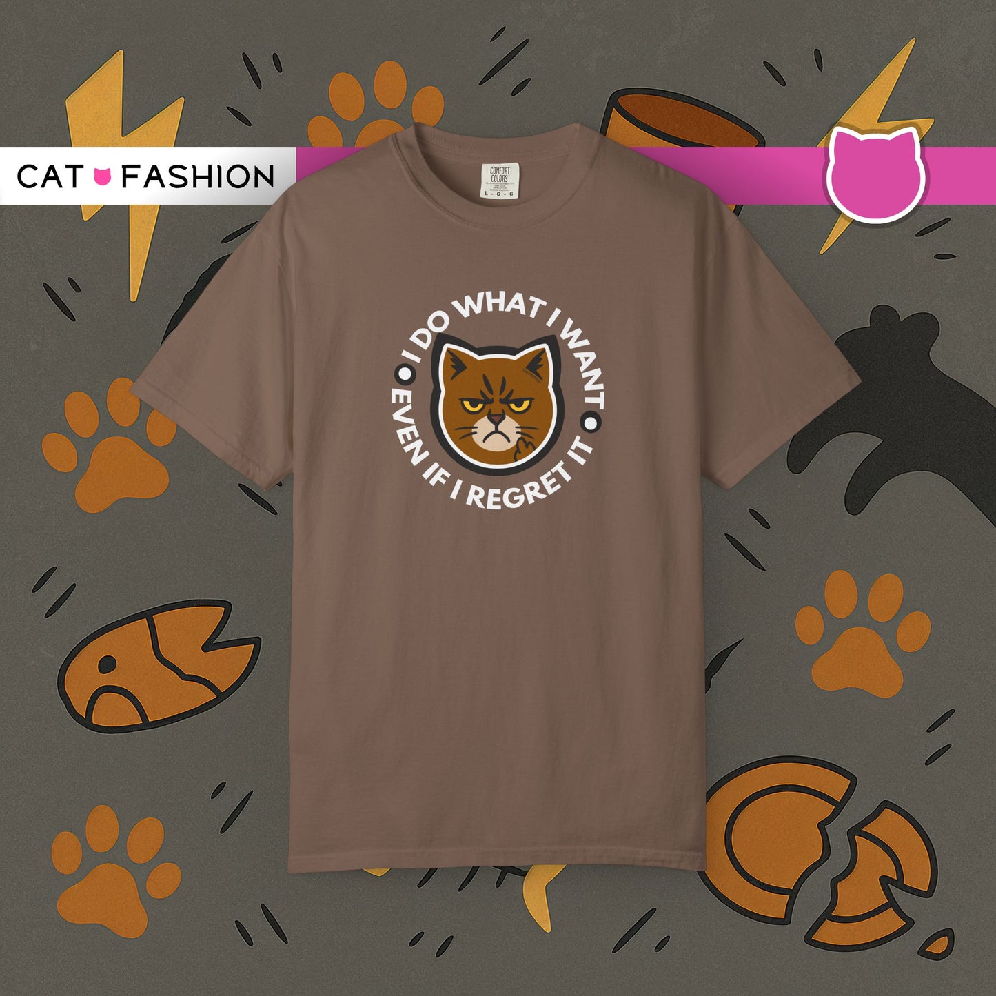 T-Shirt: I Do What I Want – Add a Photo of Your Cat to Have it Printed on a Shirt