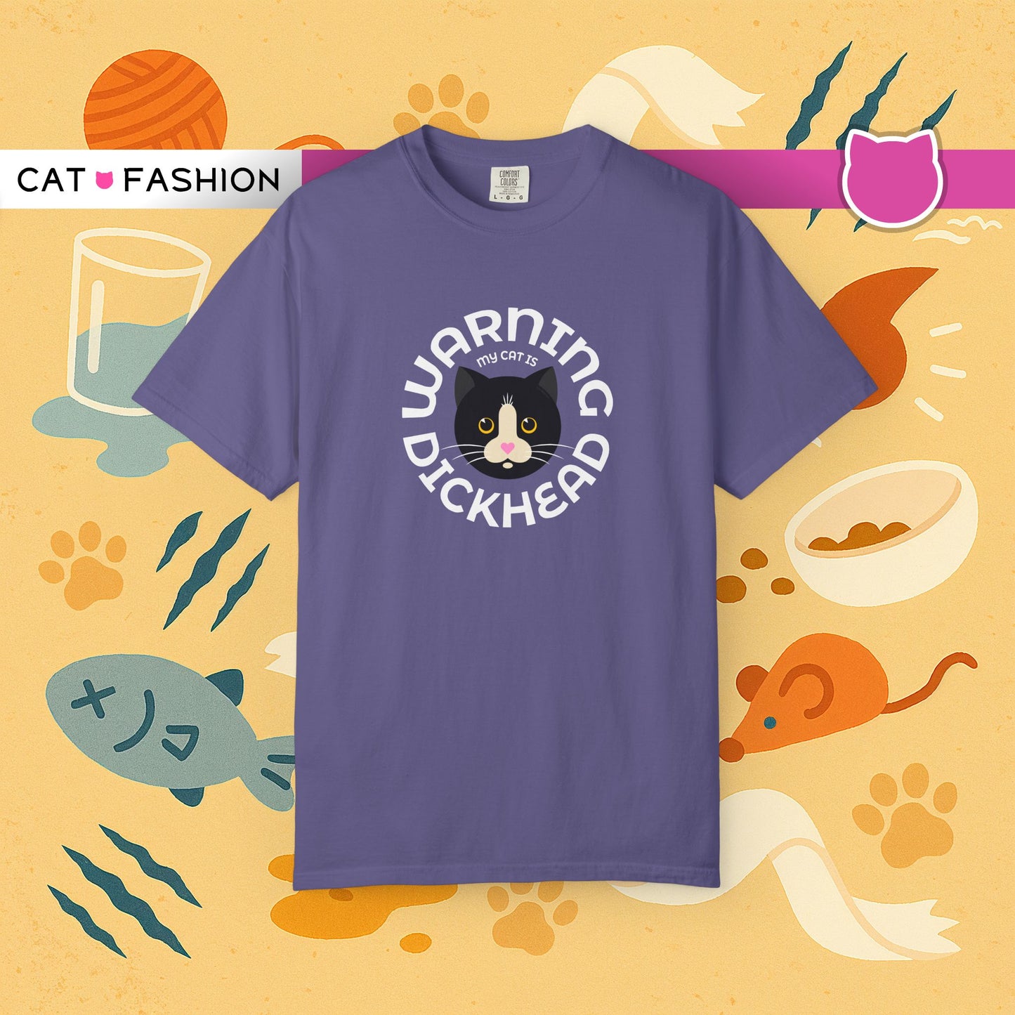 T-Shirt: My Cat Is a Dickhead – Add a Photo of Your Cat to Have it Printed on a Shirt.