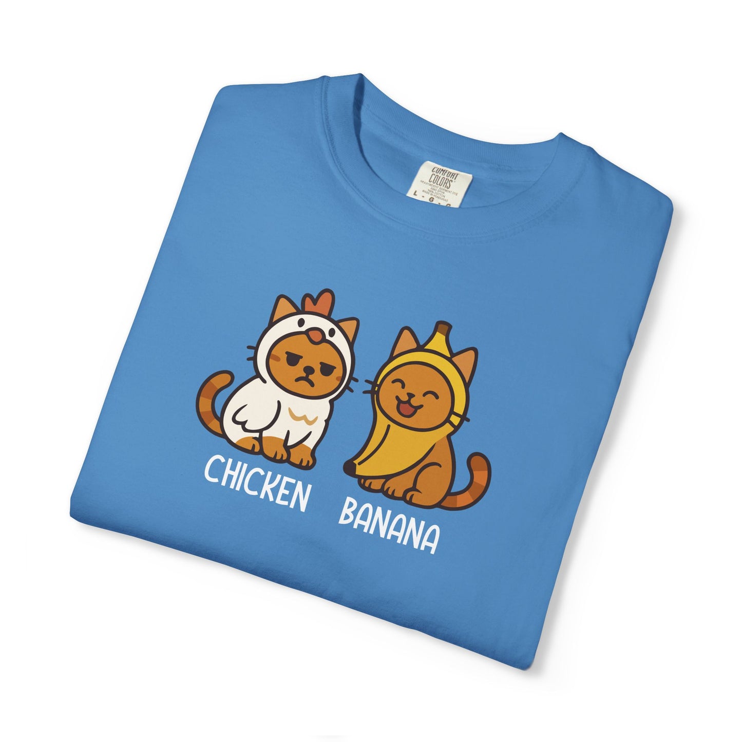 T-Shirt: Chicken Banana - Funny Viral Meme Cat Costume Tee - Cute Unisex Shirt for Cat Lovers, Trend Fans and Kawaii Humor