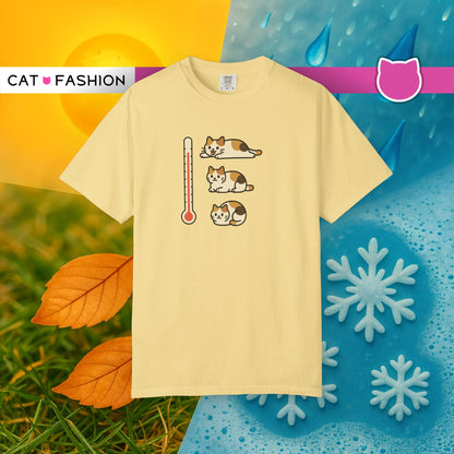 T-Shirt: ThermoMeow – Funny Cat Temperature Chart Graphic Tee – Cute Unisex Shirt for Cat Lovers & Weather Moods