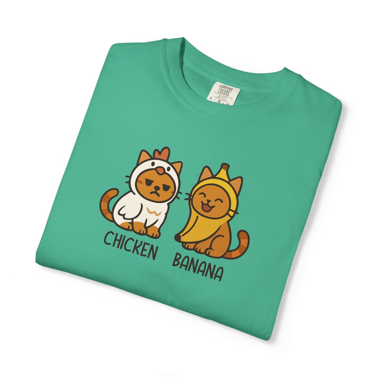 T-Shirt: Chicken Banana - Funny Viral Meme Cat Costume Tee - Cute Unisex Shirt for Cat Lovers, Trend Fans and Kawaii Humor