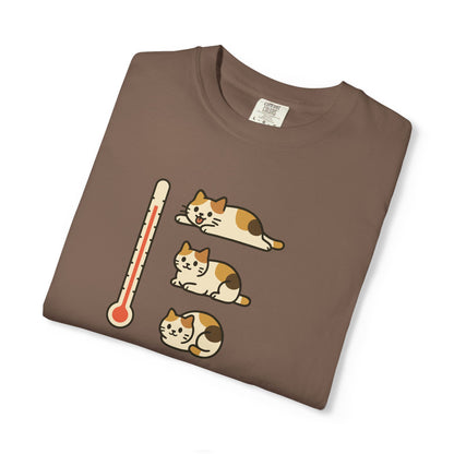 T-Shirt: ThermoMeow – Funny Cat Temperature Chart Graphic Tee – Cute Unisex Shirt for Cat Lovers & Weather Moods
